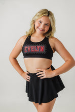 Load image into Gallery viewer, Girls Custom Name Rhinestone Sports Bra