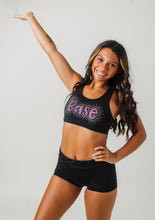 Load image into Gallery viewer, Girls Cheerleading Rhinestone BLACK Sports Bra