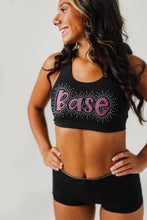 Load image into Gallery viewer, Girls Cheerleading Rhinestone BLACK Sports Bra