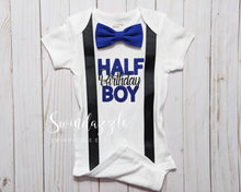 Load image into Gallery viewer, WHOLE SET- Halfway to one - half birthday boy- almost one birthday - 6 months - halfway- other colors available!