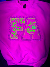 Load image into Gallery viewer, FA Let's Glow! Neon Pink Rhinestone Crew
