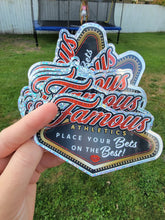 Load image into Gallery viewer, 4 inch holographic FAMOUS Fang STICKER
