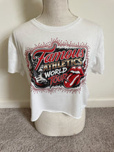 Load image into Gallery viewer, Famous Athletics season 9 glitter logo- cropped tee
