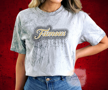 Load image into Gallery viewer, Famous Drip Rhinestone Color Blast Tee
