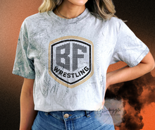 Load image into Gallery viewer, BF Wrestling Rhinestone Smoke Color Blast Tee
