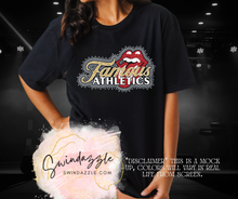 Load image into Gallery viewer, Famous Athletics rhinestone rollingstone- tshirt
