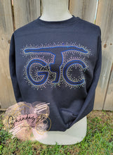 Load image into Gallery viewer, GTC rhinestone black crew
